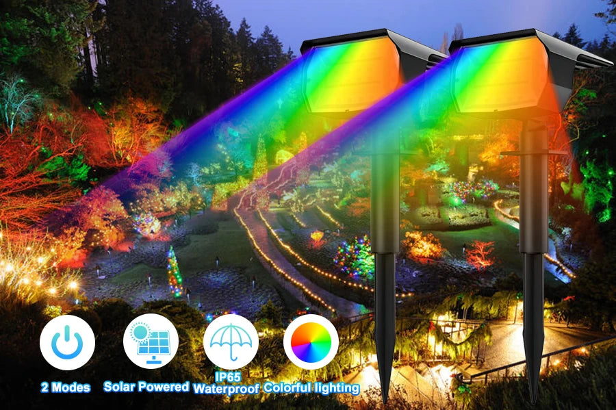 20/18LEDs RGB Solar Light Outdoors Landscape Spotlights Color Changing 2 In 1 Wireless Waterproof Solar Wall Lamp Patio Garden