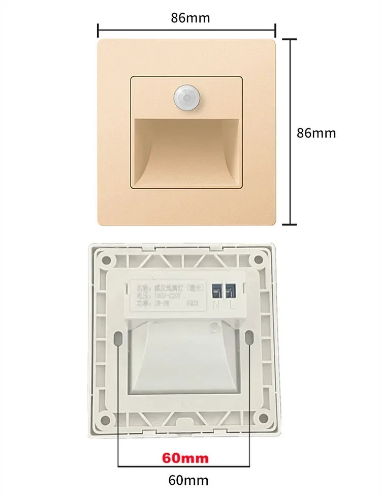 PIR Motion Detector Sensor Led Stair Light Infrared Human Induction Lamp Recessed Steps Ladder Staircase Bedroom Night Light