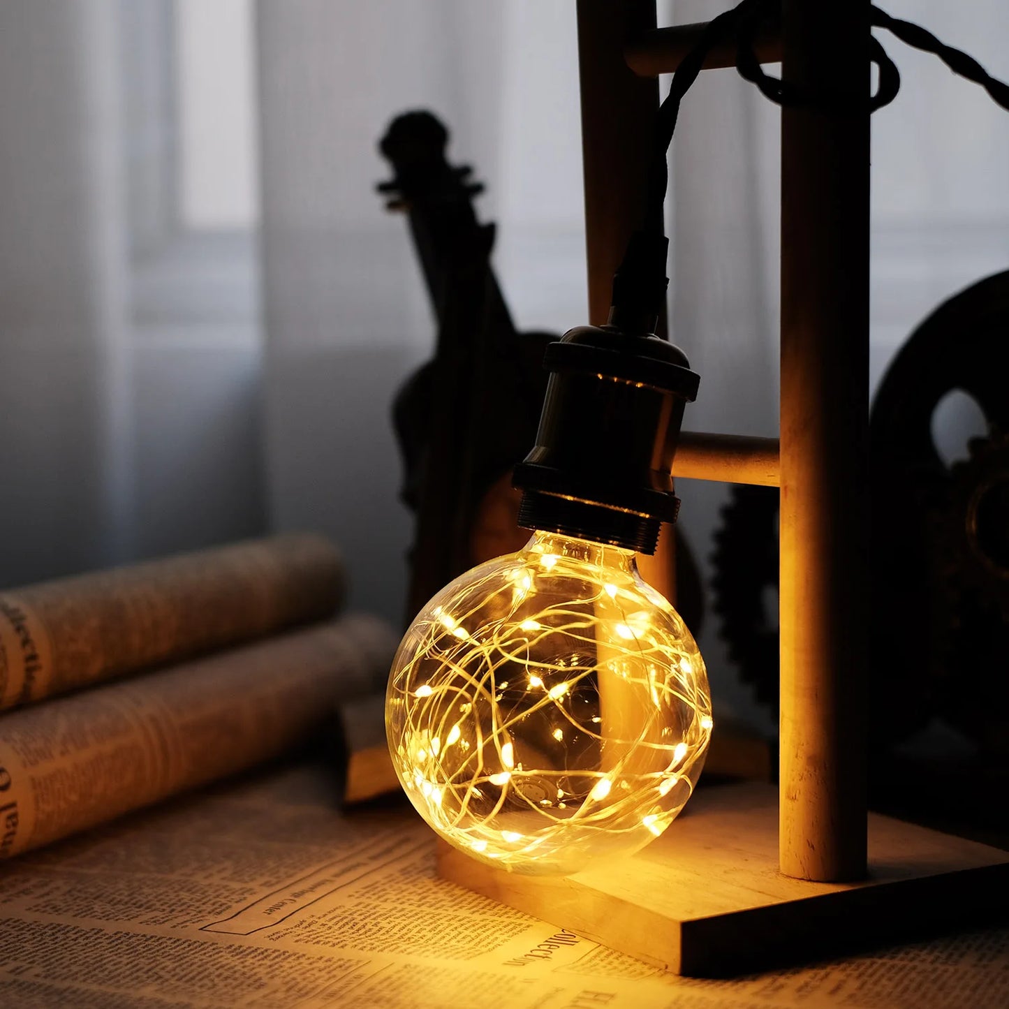 TIANFAN Vintage Led Bulb Starry Firework Edison Bulb Big Globe G95 3W Not Dimmable 2200Kelvin Super Warm Decorative Light Bulbs