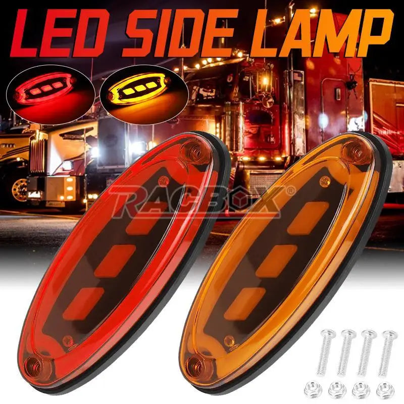 LED Side Marker Lights Clearance Tail Brake Indicator Turn Signal Warning Taillight 12V 24V for Truck Trailer Tractor Lorries