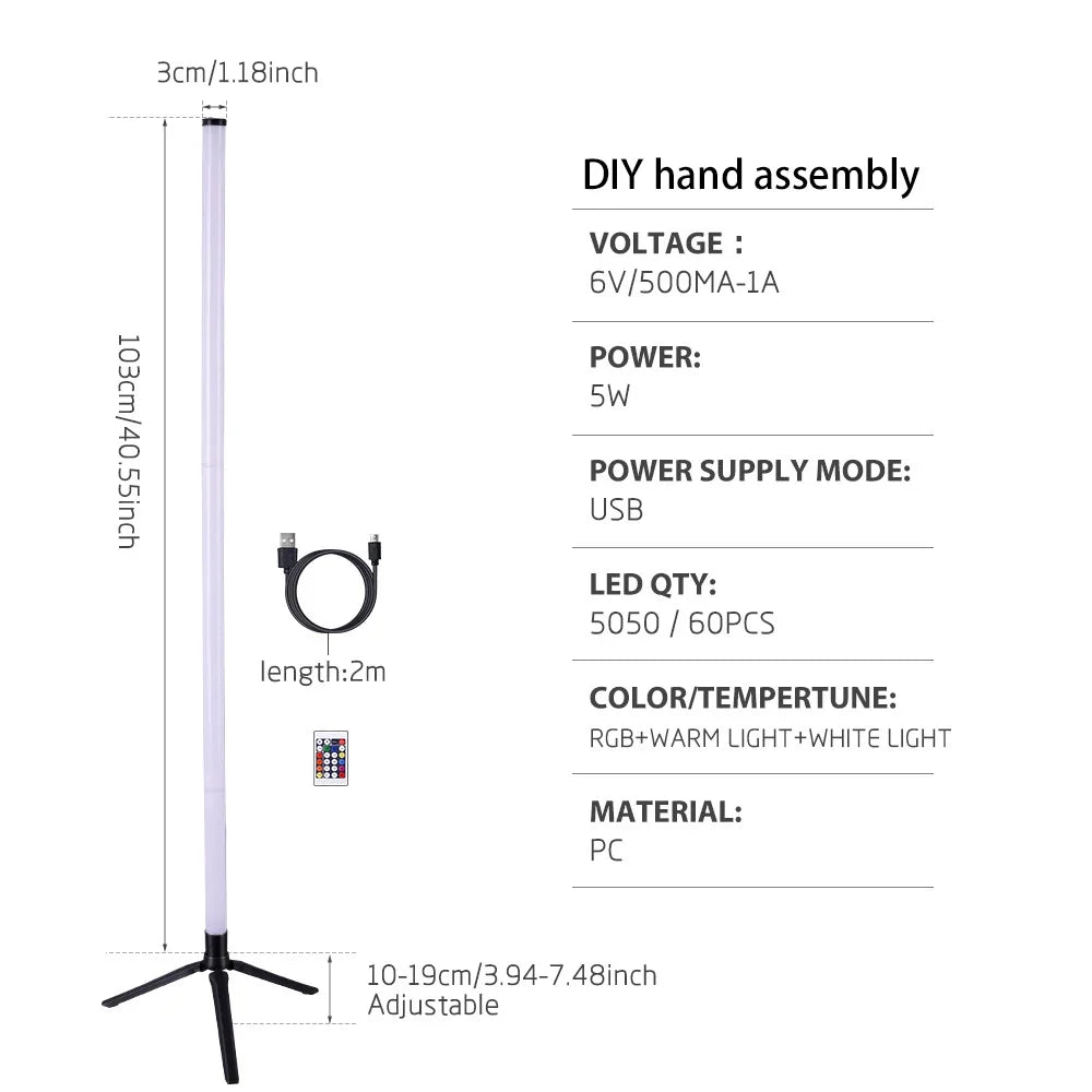 LED Floor Lamp Living Room RGB+WW+CW for Room Decoration USB Power Supply Nordic Houses Decoration RGB Atmosphere Floor Lights