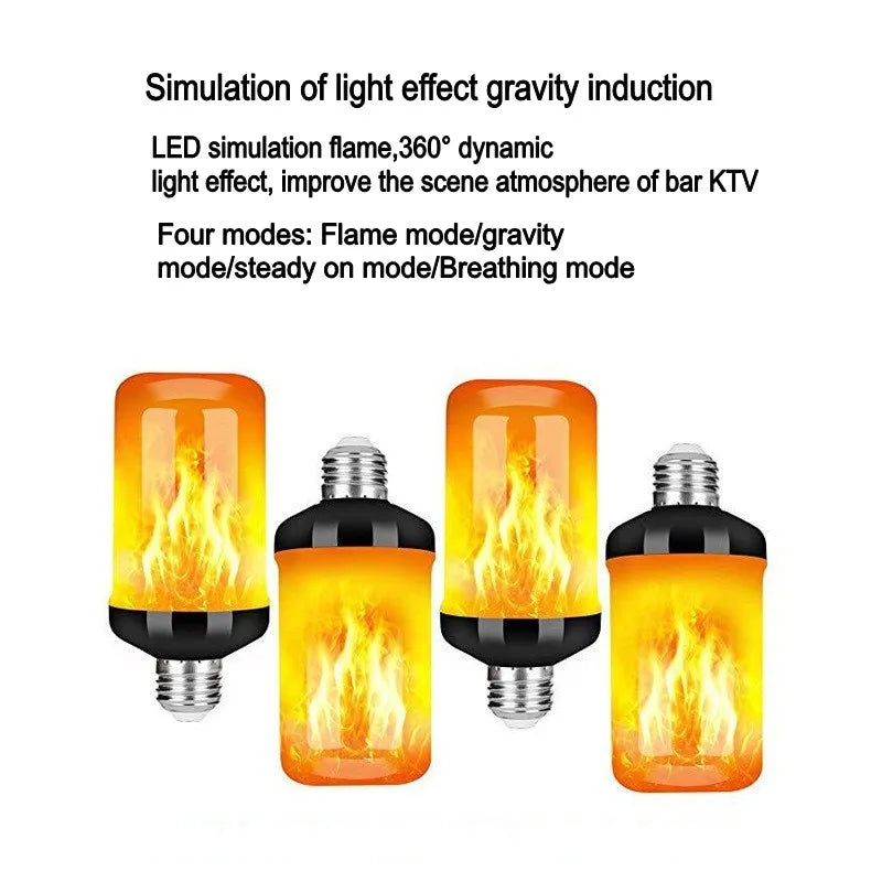 The latest E27 LED flame bulb Fire E14 Corn bulb Flicker LED light Dynamic flame effect 3W 5W 9W 85V-265V for home lighting