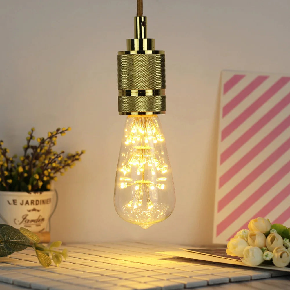 TIANFAN Edison Bulb ST64 Vintage Led Bulb 3W Starry Firework Decorative Light Bulb 110V 220V E26 E27 Teardrop