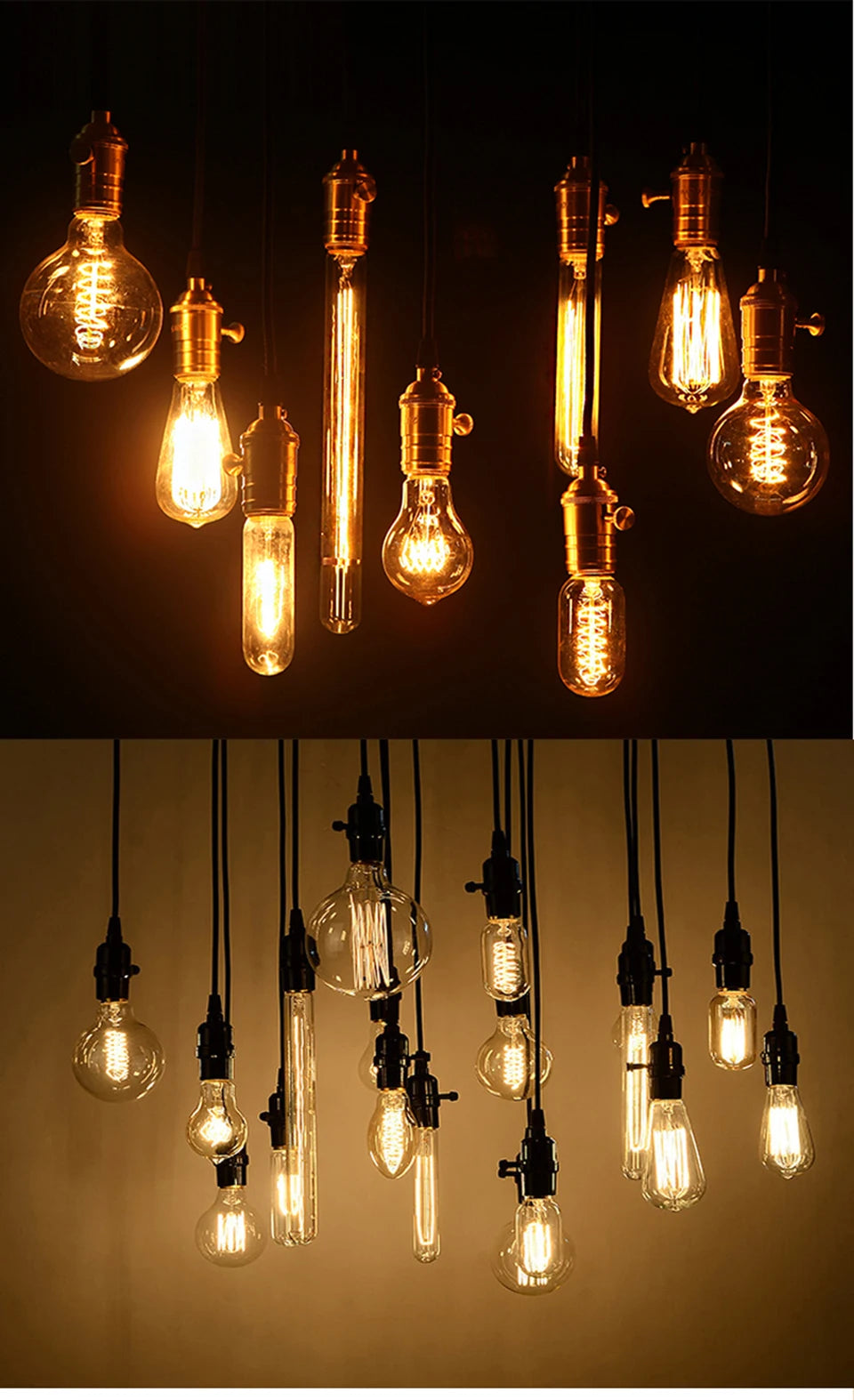 Retro Edison Bulb E27 220V 40W ST64 G80 G95 G125 Ampoule Vintage Edison Bulb Incandescent Lamp Filament Light Bulb Home Decor