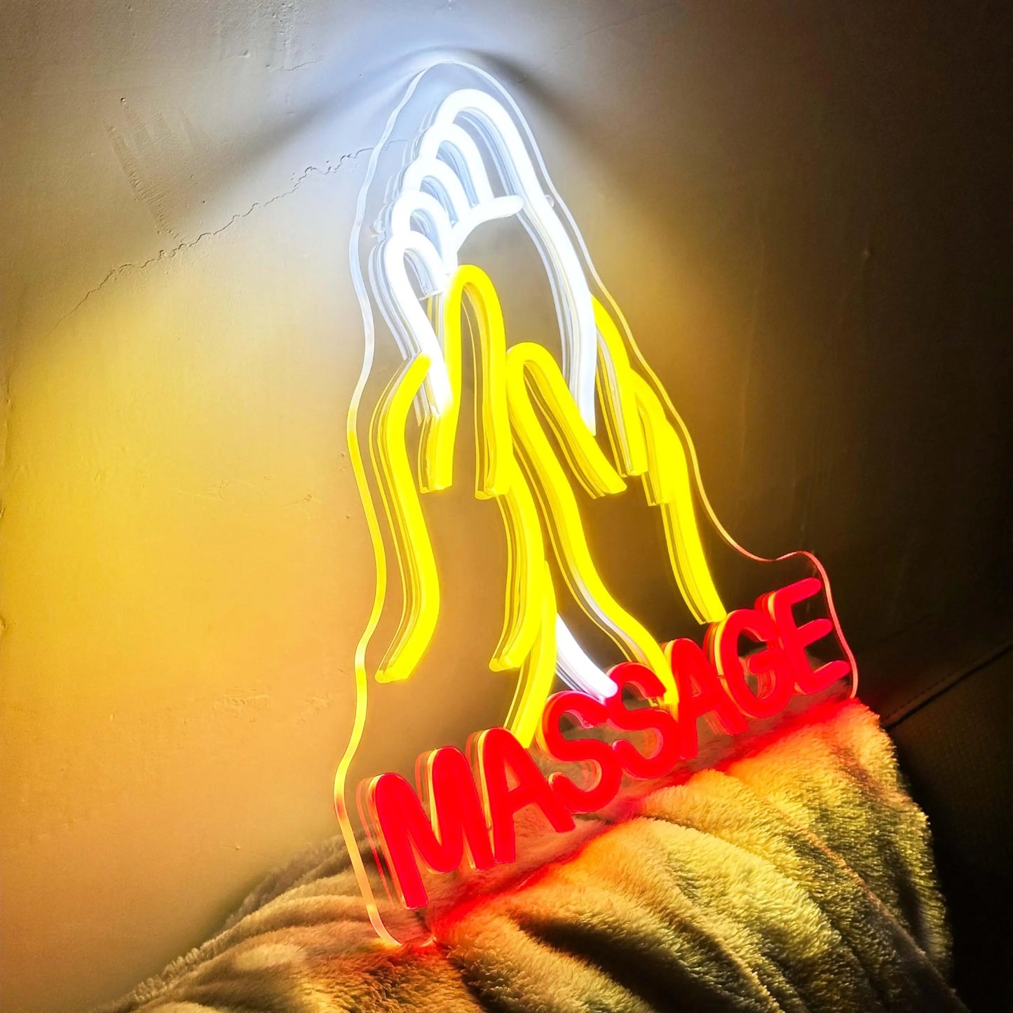 Foot Massage Neon Sign for Massage Room Wall Decor, Spa Decor for Massage Business Window, Massage Essentials Lamp, Massage Deco