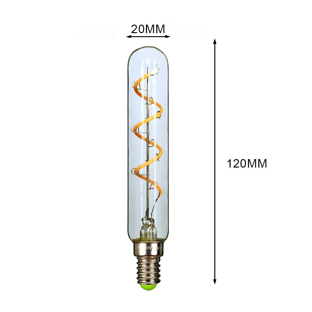 TIANFAN 2pc/Pack Led Bulb Vintage Light Bulb T20 Tubular 4W E14 Small Base Non Dimmable 220/240v E27 2700k Warm White