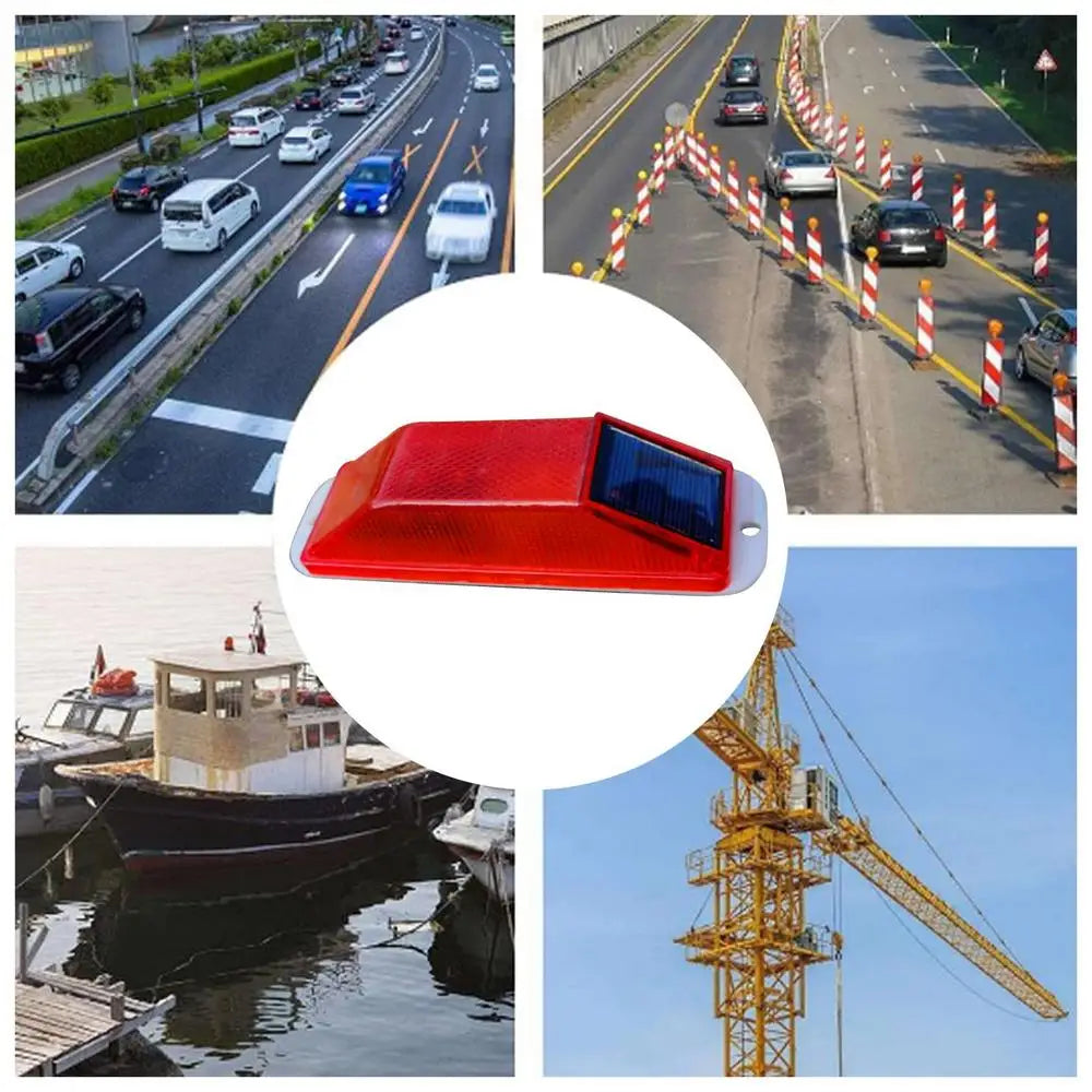 Solar Strobe Warning Light Outline Safety Traffic Night Warning Flashlight Beacon Construction Obstacle Flashing Light