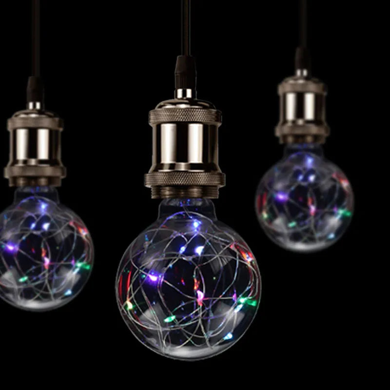 TIANFAN Vintage Led Bulb Starry Firework Edison Bulb Big Globe G95 3W Not Dimmable 2200Kelvin Super Warm Decorative Light Bulbs