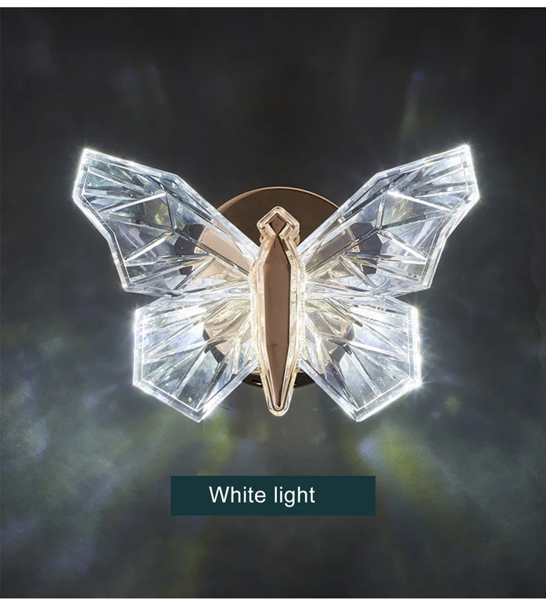 Nordic LED Butterfly Wall Lamp Indoor Lighting Bedside Wall Sconce Lamp For Living Room Corridor Stairs Hanging Light Decoration