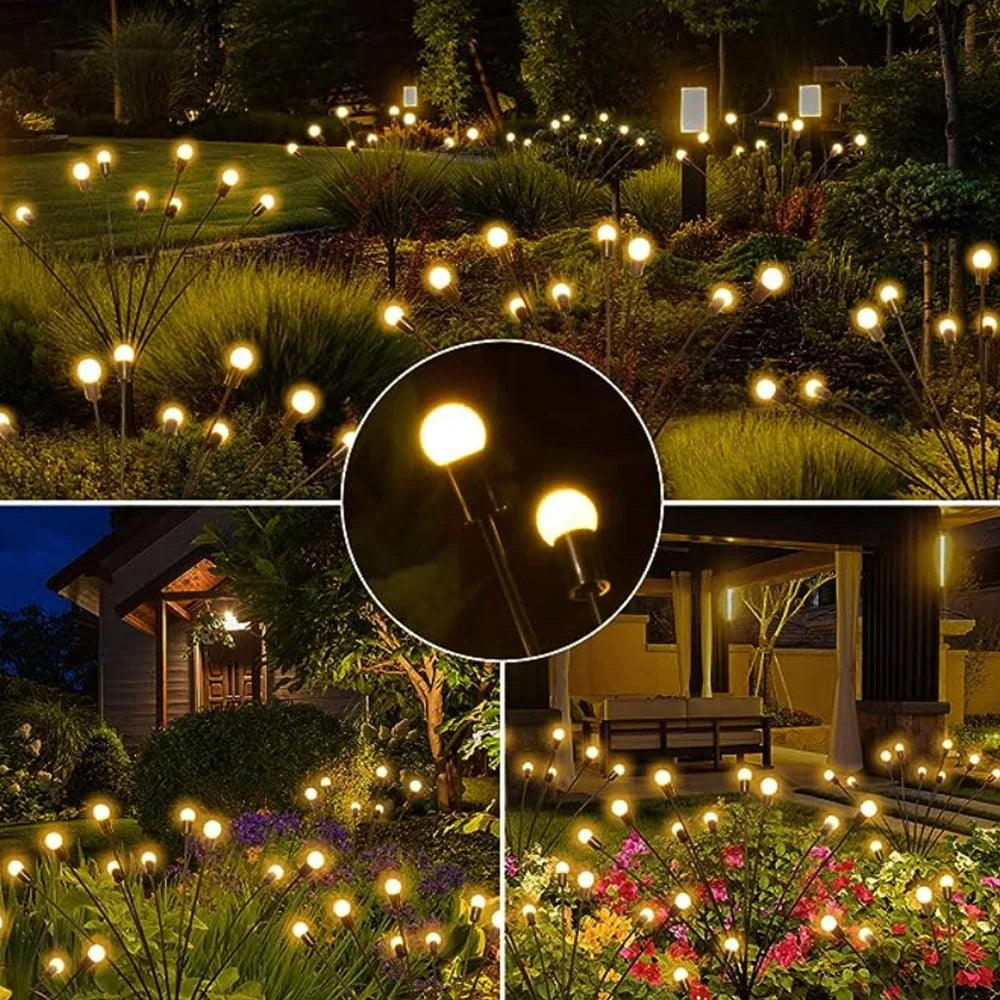 LED Solar Firefly Lights Outdoor Waterproof Solar Lawn Lamps Landscape Lights For Courtyard Garden DecorationChristmas Atmosphe