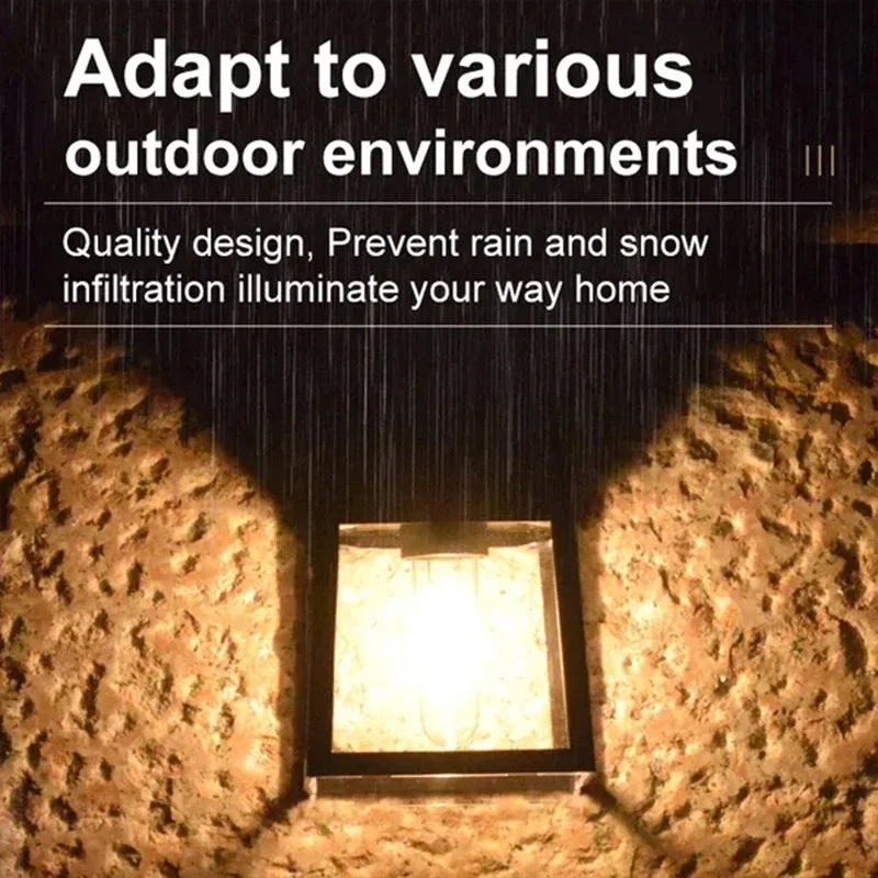 Outdoor Solar Wall Lamp Waterproof Tungsten Filament Lamp Induction Lamp Household Light Garden Wall Light