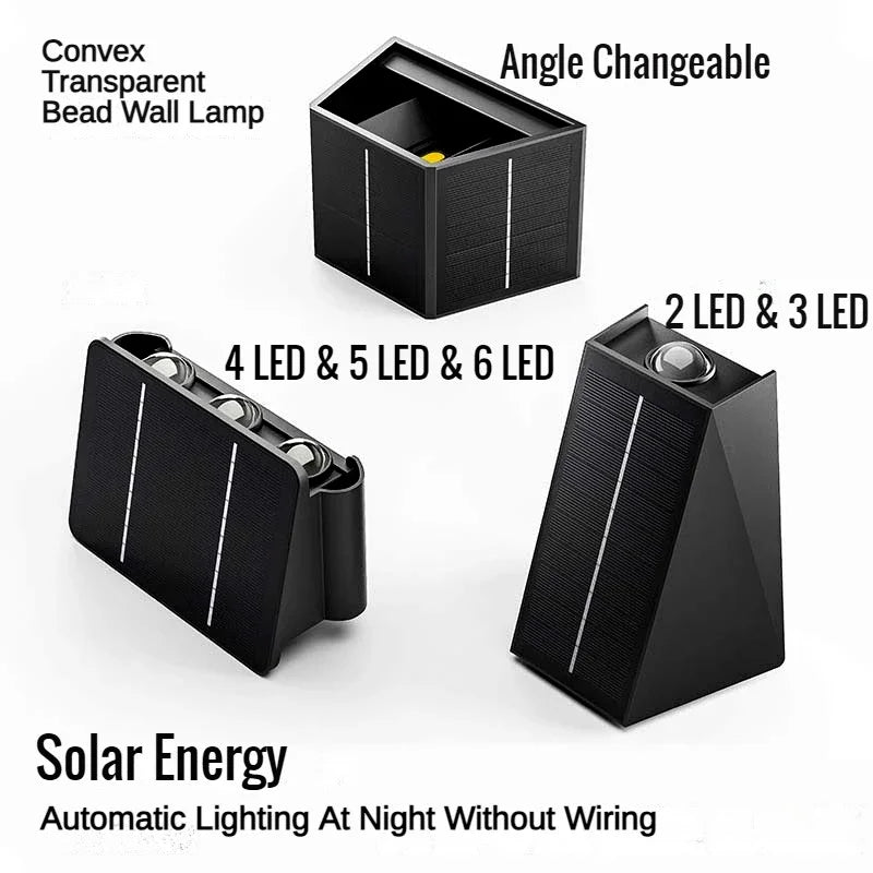 External Solar Lights Outdoor Wall Washer Sconce Facade Lamp Porch LED Light Decor Garden Solar Lighting Decoration Luminaire