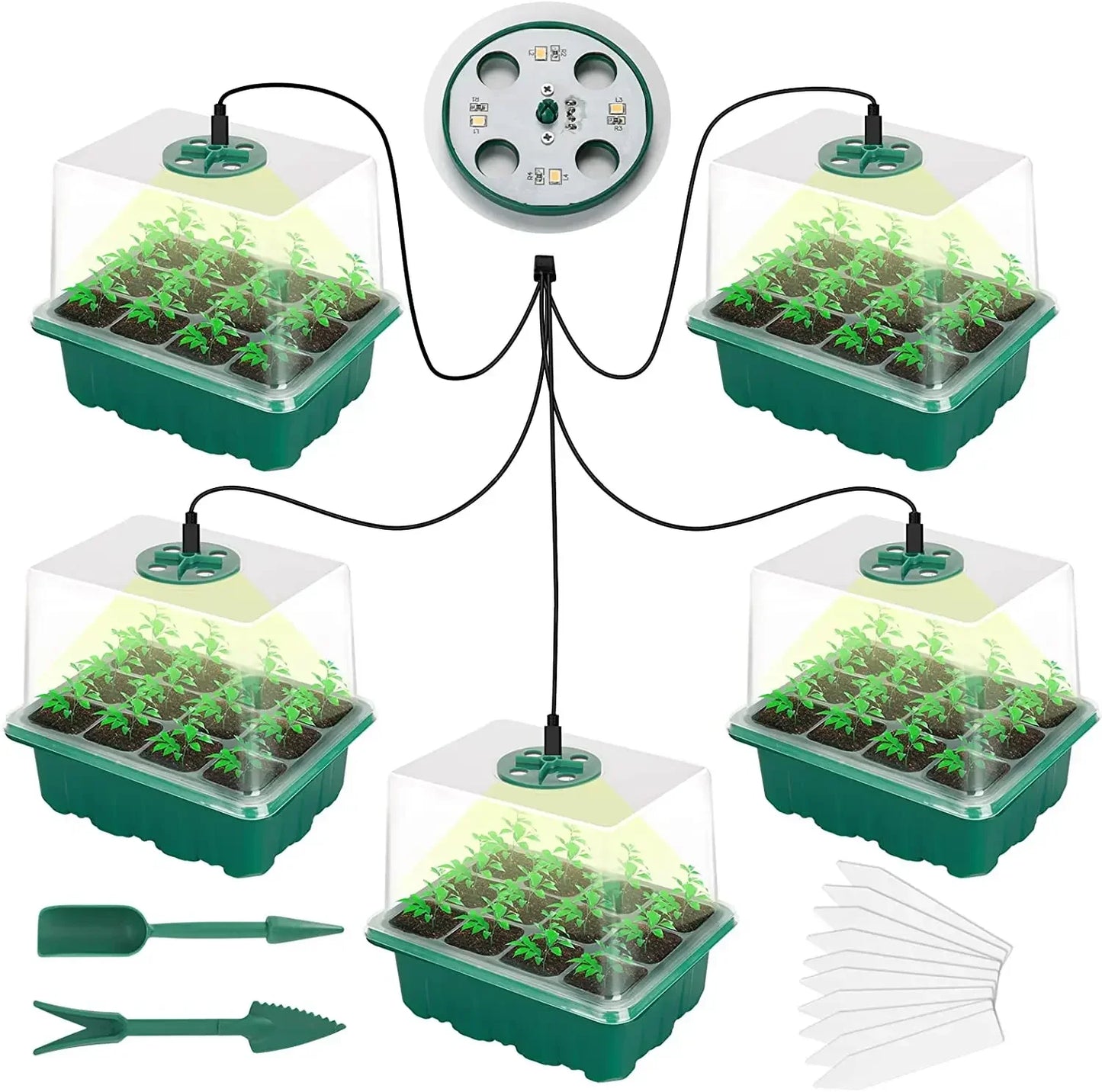 New Full Spectrum LED Growing Lamp Seed Starter Trays Greenhouse Growing Lamp for Indoor Plant Germinating Intelligent Control