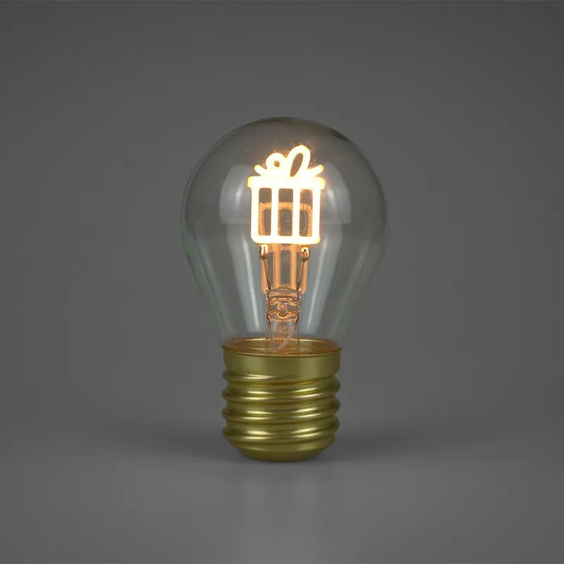 Edison A70 5V Decorative Lamp Led Vintage Tungsten Christmas Gift Cartoon Plastic Art Decorative Light Type-C Rechargeable Bulb