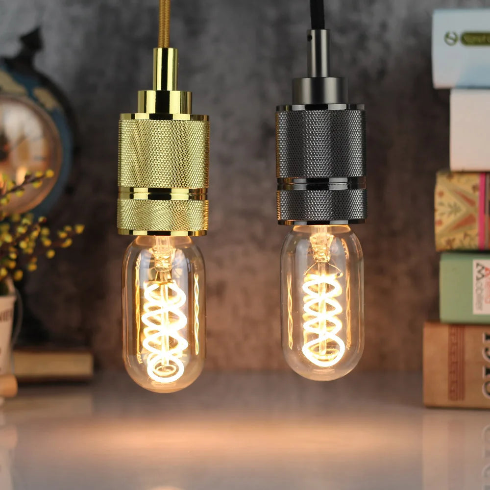 TIANFAN Vintage Led Bulb T45/T14 Edison Bulb 4W Dimmable 220V 110V E26 E27 Spiral Filament Decorative Light Bulb Yellow Warm