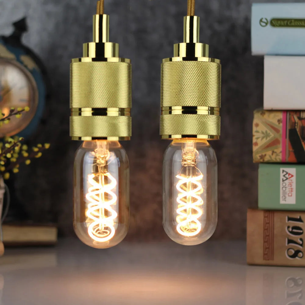 TIANFAN Vintage Led Bulb T45/T14 Edison Bulb 4W Dimmable 220V 110V E26 E27 Spiral Filament Decorative Light Bulb Yellow Warm
