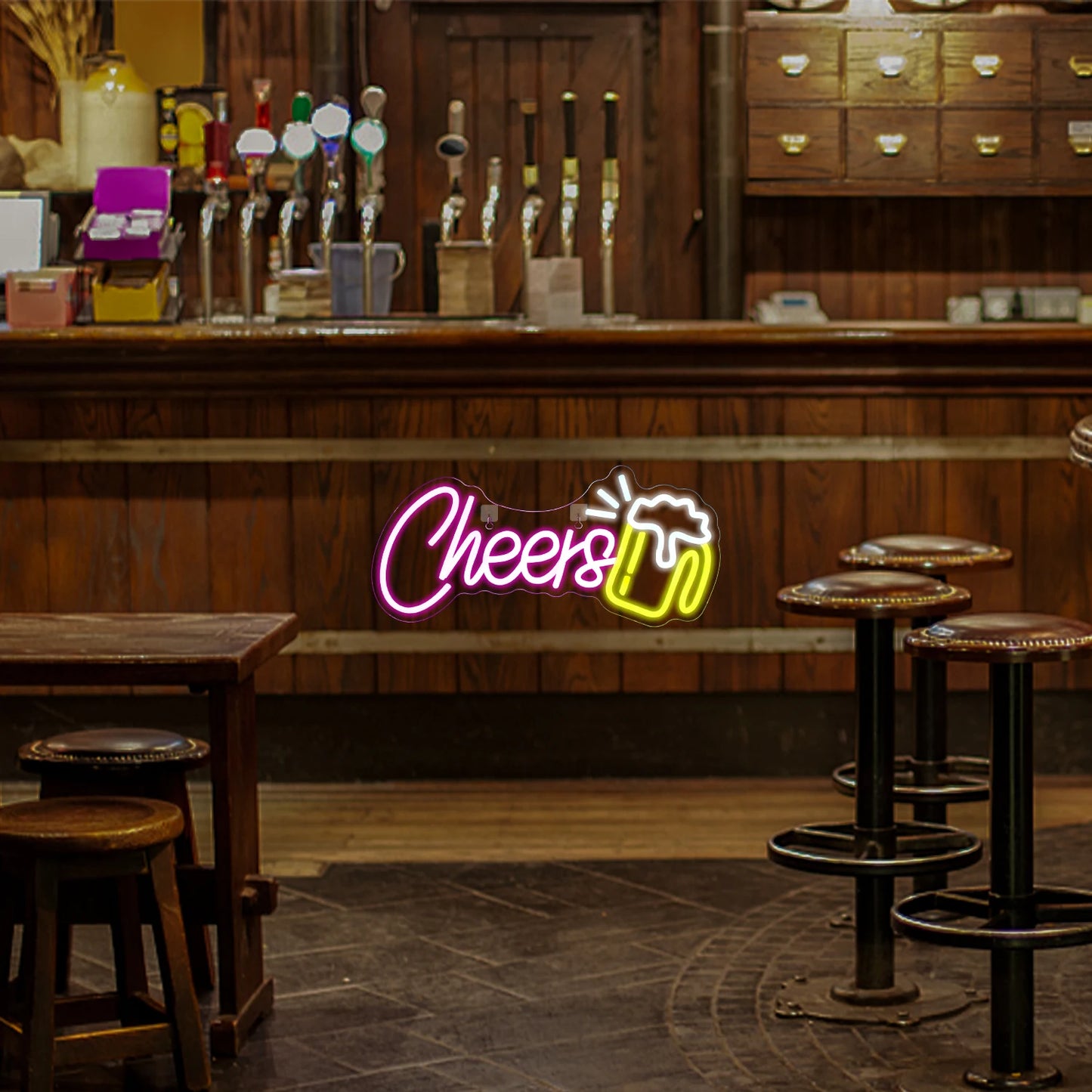 Beer Cheers Neon Sign Led Sign for Wall Decor Beer Man Cave Bar Home Pub Party Club Restaurant Shop Sign Bar Lights Wall Decor
