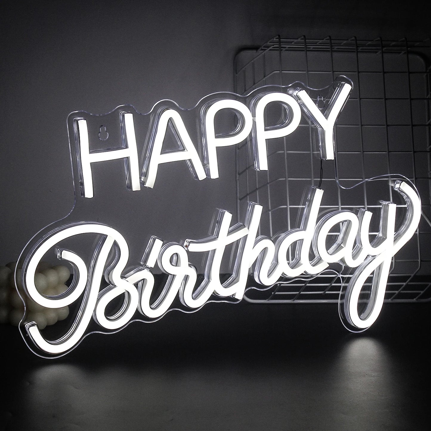 Color Happy Birthday Neon Sign for Wall Decor LED Happy Birthday Light Up Sign for Birthday Party USB Neon Light Boys and Girls