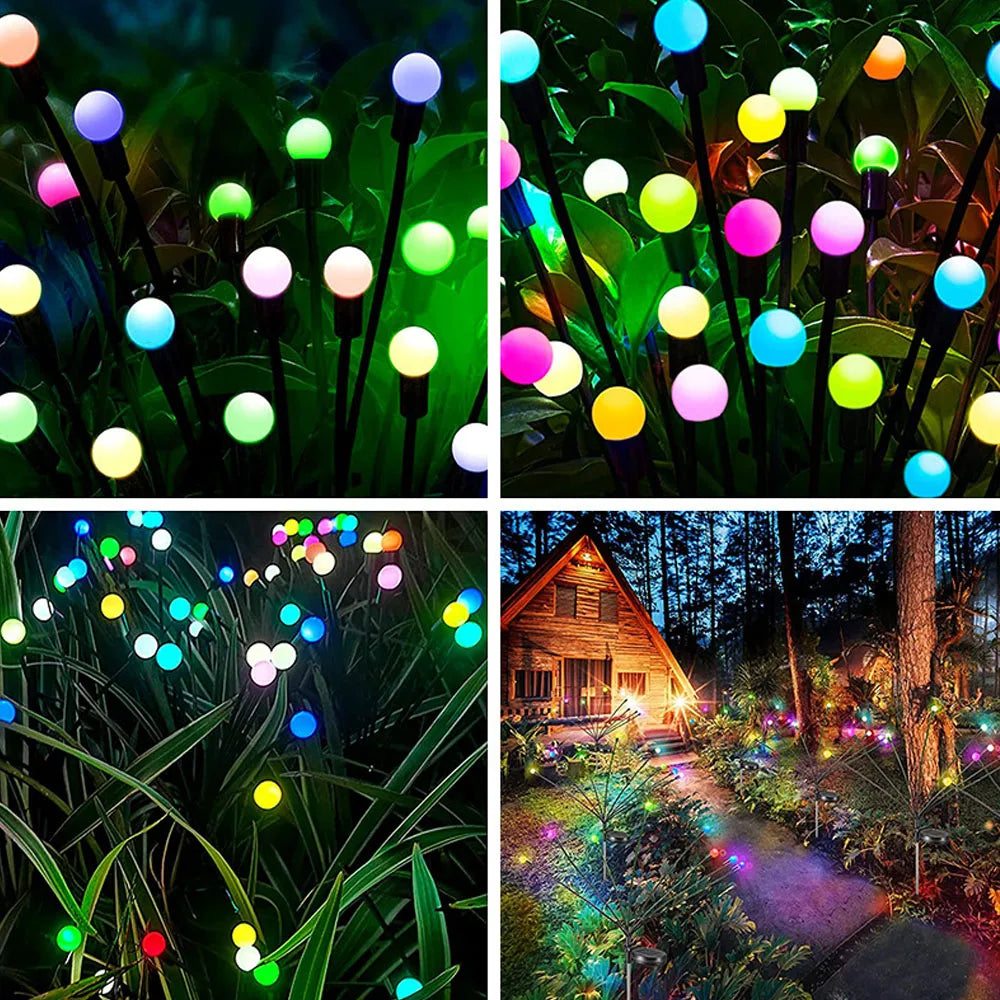 LED Solar Firefly Lights Outdoor Waterproof Solar Lawn Lamps Landscape Lights For Courtyard Garden DecorationChristmas Atmosphe