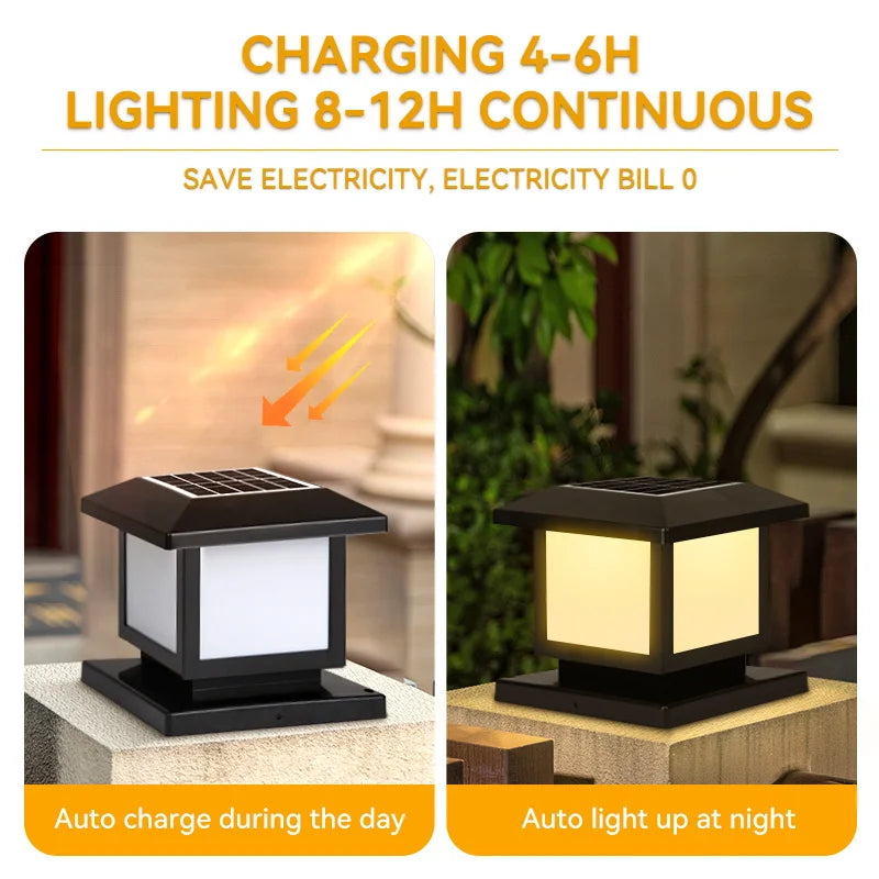 Solar Lights Outdoor Pillar Lamp Room Decor Vintage Led Home & Garden Parking Lot And Corridor Aisle Solar Waterproof Lighting