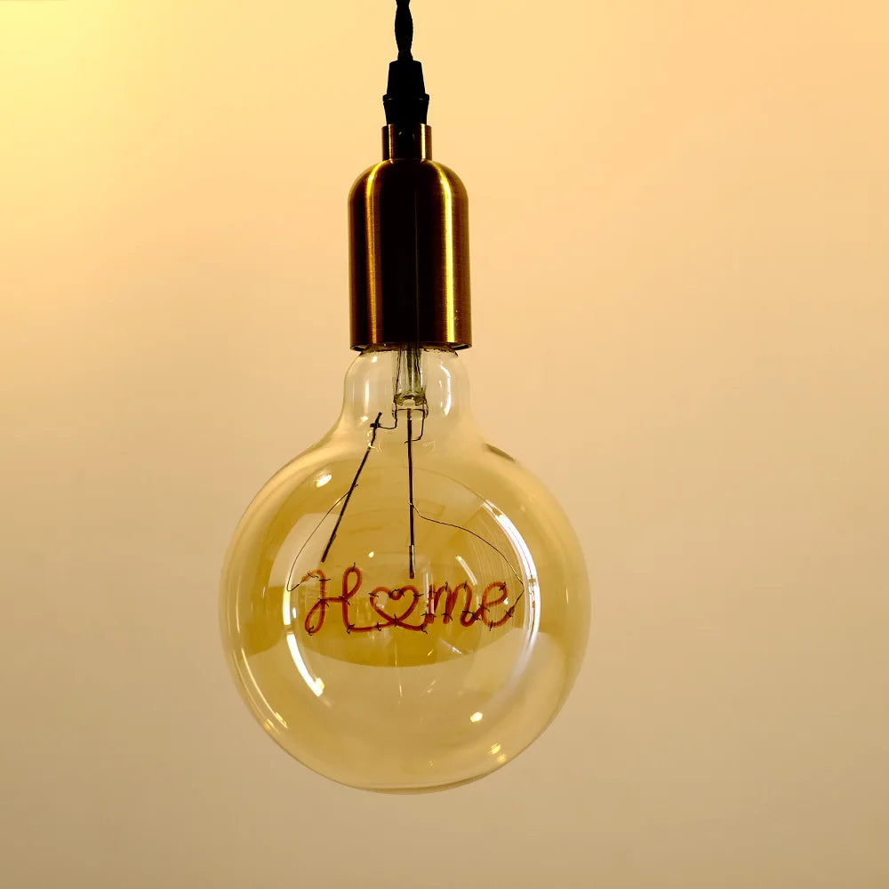 TIANFAN Vintage Led Bulb G125 Big Globe Alphabet Love Home Drem Hello 110V 220V E26 E27 Decorative Edison Bulb Pendant Bulb