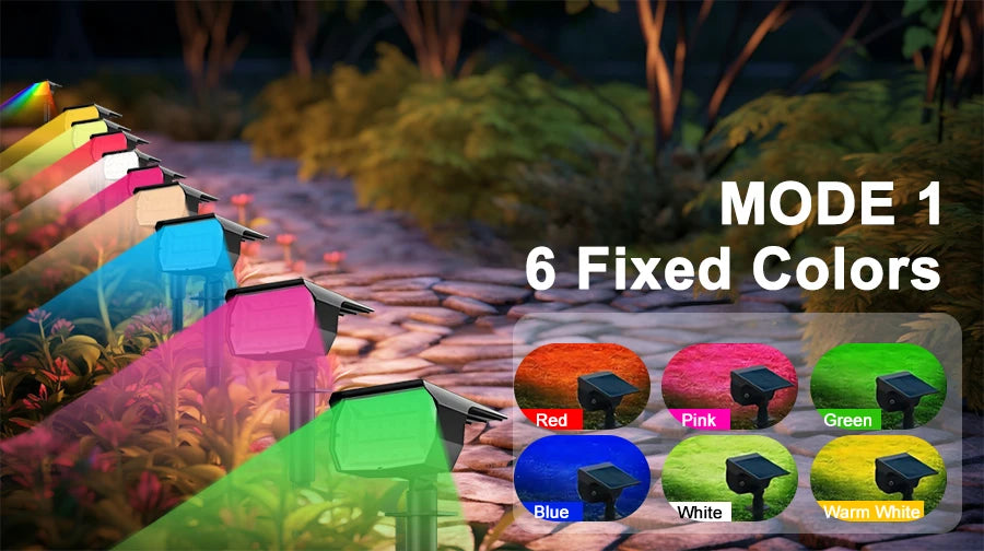 20/18LEDs RGB Solar Light Outdoors Landscape Spotlights Color Changing 2 In 1 Wireless Waterproof Solar Wall Lamp Patio Garden