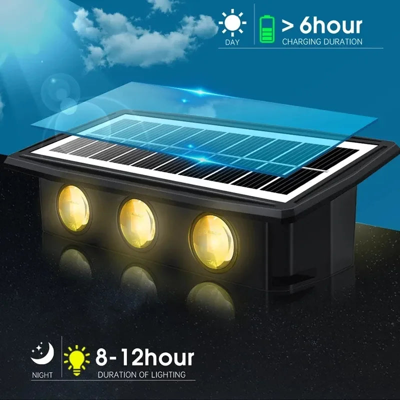 Solar Wall Lamp Led Outdoor Waterproof Decoration Garden Lamp Up And Down Luminous Lighting for Wall Porch Balcony Garden Street