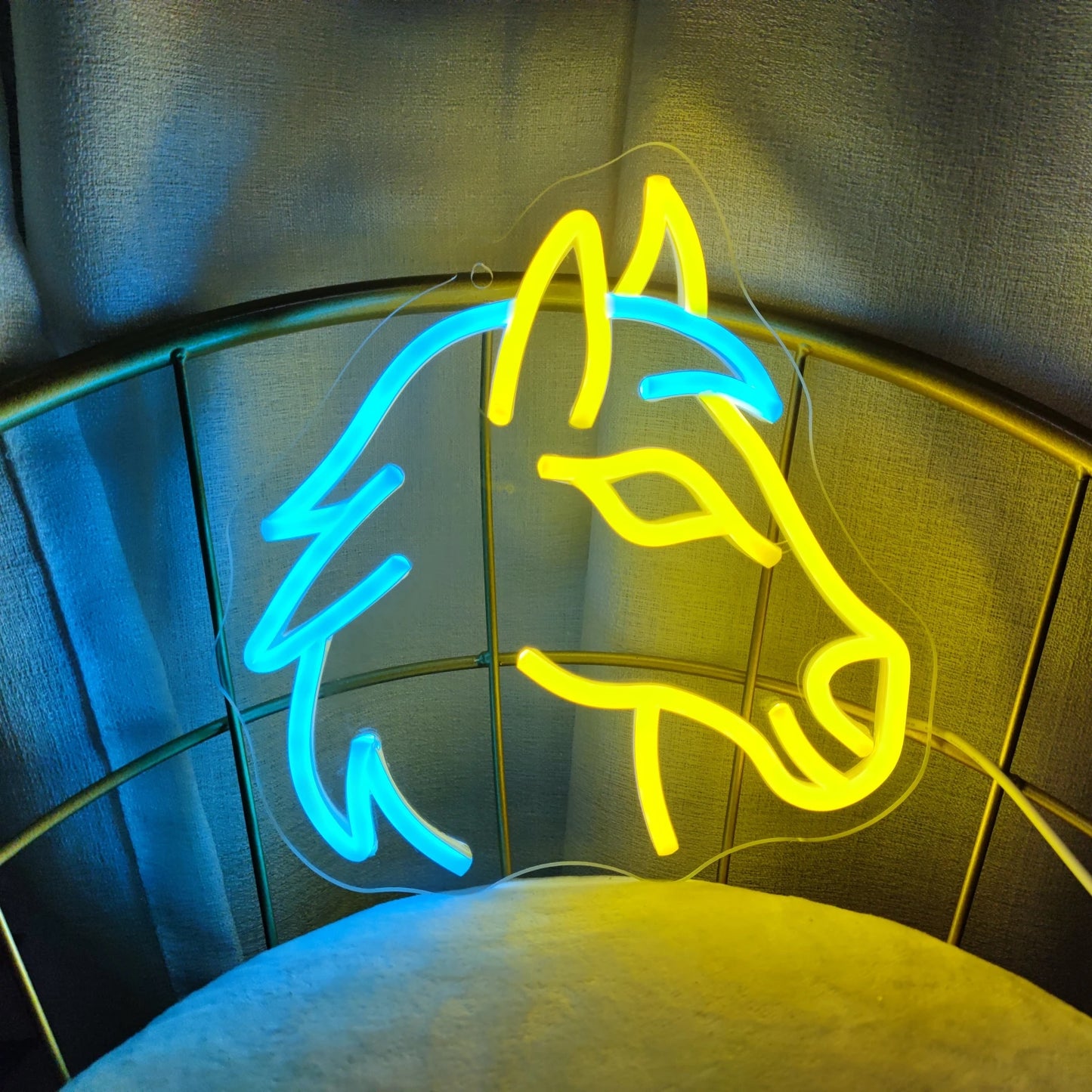 Horse Neon LED Light Sign blue and yellow horse For Wall Art business store logo LED neon signs Bedroom Christmas Gift