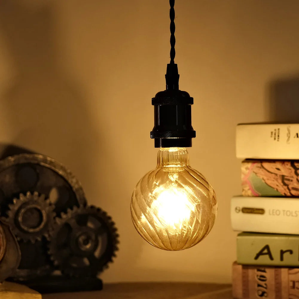 TIANFAN Edison Bulb Led Filament G95 4W 2700Kelvin Vintage 110V 220V Specialty Decorative Light Bulb Swirl Shape
