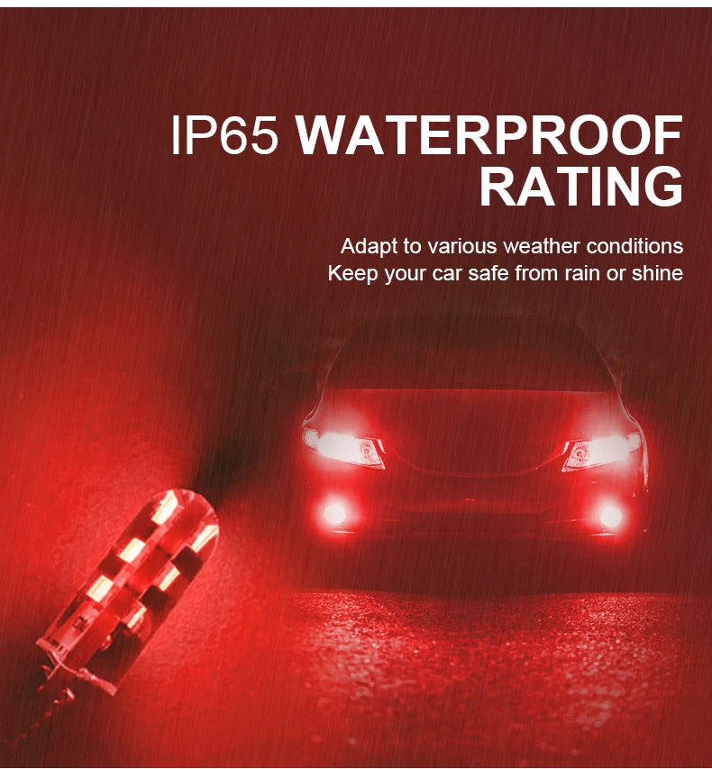 1pcs T10 W5W Led Bulb Strobe Light Super Bright Yellow Red Flashing Position Light Brake Taillight Directional Light 12V White