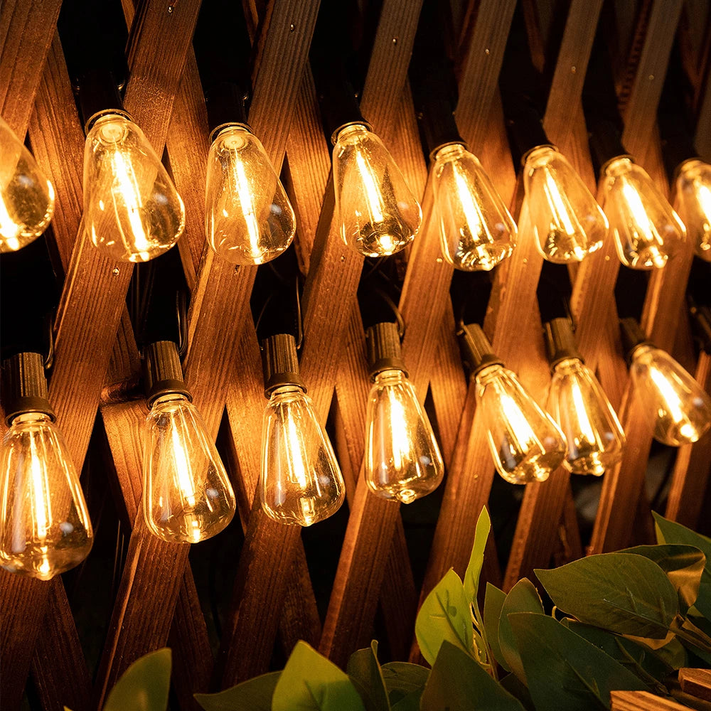 ST38 Led String Lights Outdoor Connectable Plastic Shatterproof IP65 Waterproof LED Bulb Outdoor Garden Garland String Lights