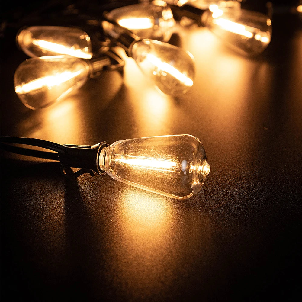 ST38 Led String Lights Outdoor Connectable Plastic Shatterproof IP65 Waterproof LED Bulb Outdoor Garden Garland String Lights