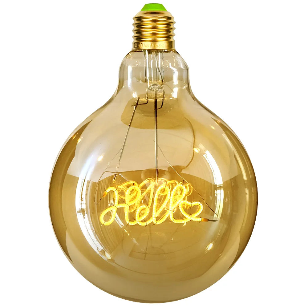 TIANFAN Vintage Led Bulb G125 Big Globe Alphabet Love Home Drem Hello 110V 220V E26 E27 Decorative Edison Bulb Pendant Bulb