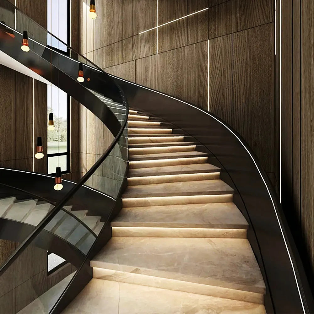 Stair PIR Motion Sensor LED Strip 12V SMD 5050 Lamp Tape + 32 Channels Staircase Step Controller + Power Supply + Connect Wire
