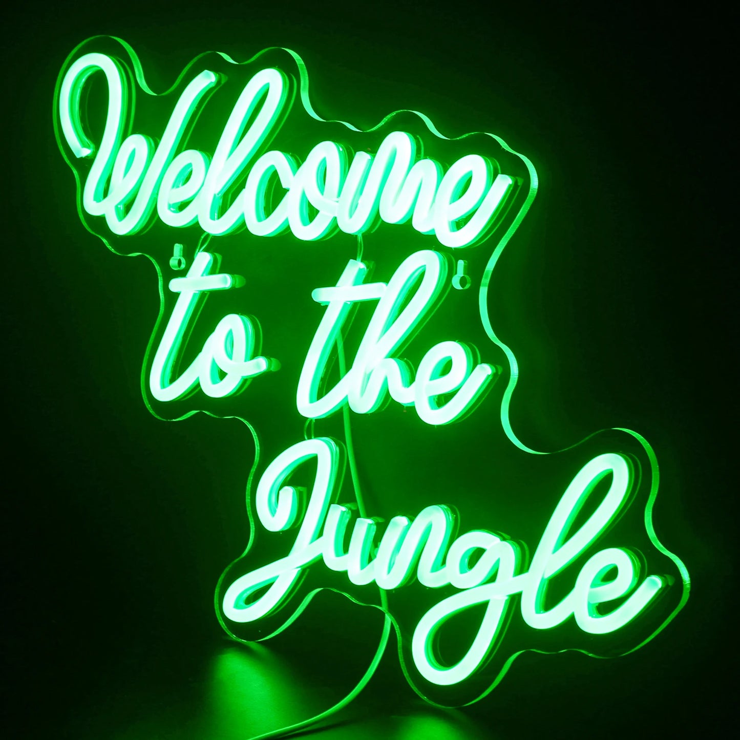Green Welcome to the Jungle Neon Sign Wall Decor LED Light Home Club Party Wedding Kids Indoor Room Decor Neon Light USB Power