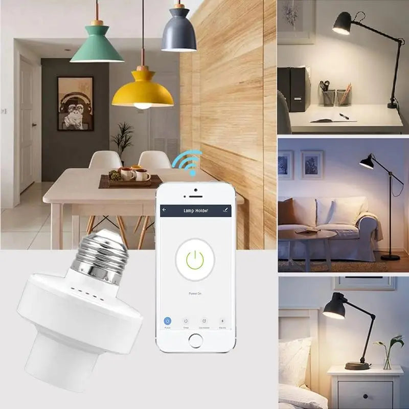 WiFi Smart Light Bulb Adapter Lamp Holder Base AC Smart Life/Tuya Wireless Voice Control With Alexa Google Home E27 E26 65-265V