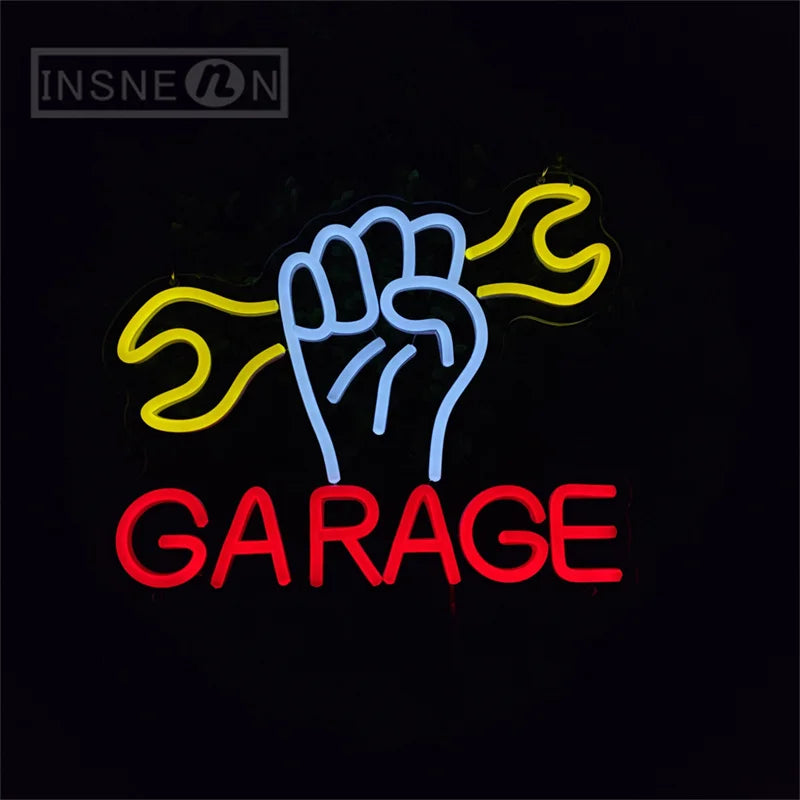 Custom Led Neon Garage Sign Usb Powered Ideal For Workshop Man Cave Decor Neon Signs for Studio Business Wall Decor Neon Lights