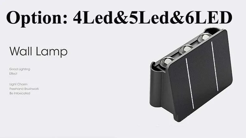 External Solar Lights Outdoor Wall Washer Sconce Facade Lamp Porch LED Light Decor Garden Solar Lighting Decoration Luminaire