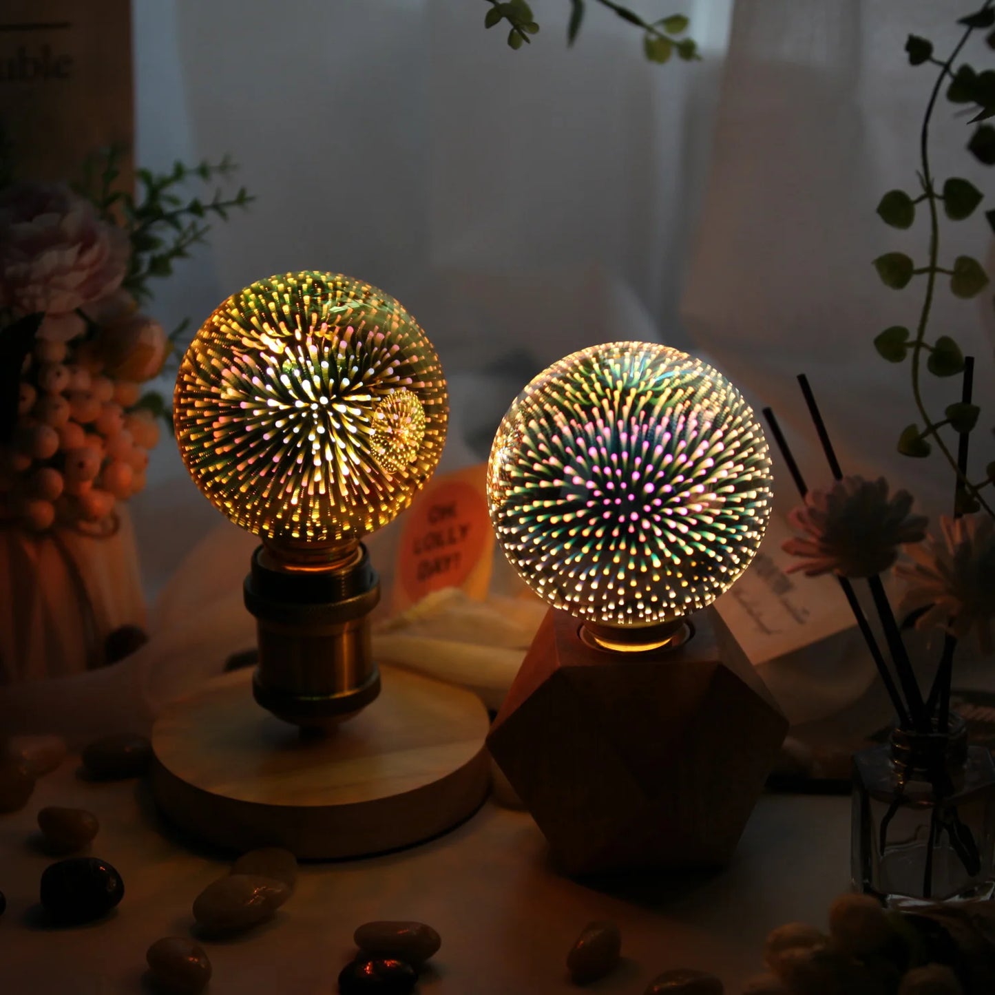 TIANFAN Vintage Led Bulb G95/G30 Edison Bulb 4W 3D Effective AC85-265V E27 Firework Decorative Light Bulb Yellow Warm