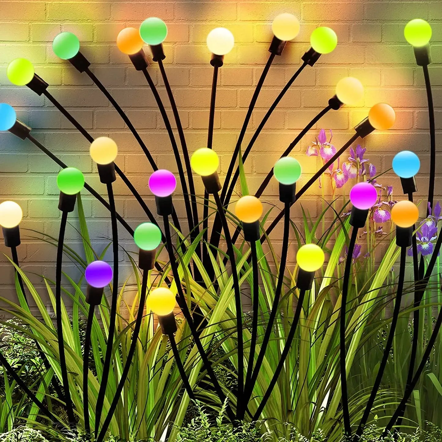 1/4/8/12Pack Outdoor LED Solar Lights Waterproof Starburst Firefly Lights Lawn Garden Lamp for Path Landscape Decorative Lights
