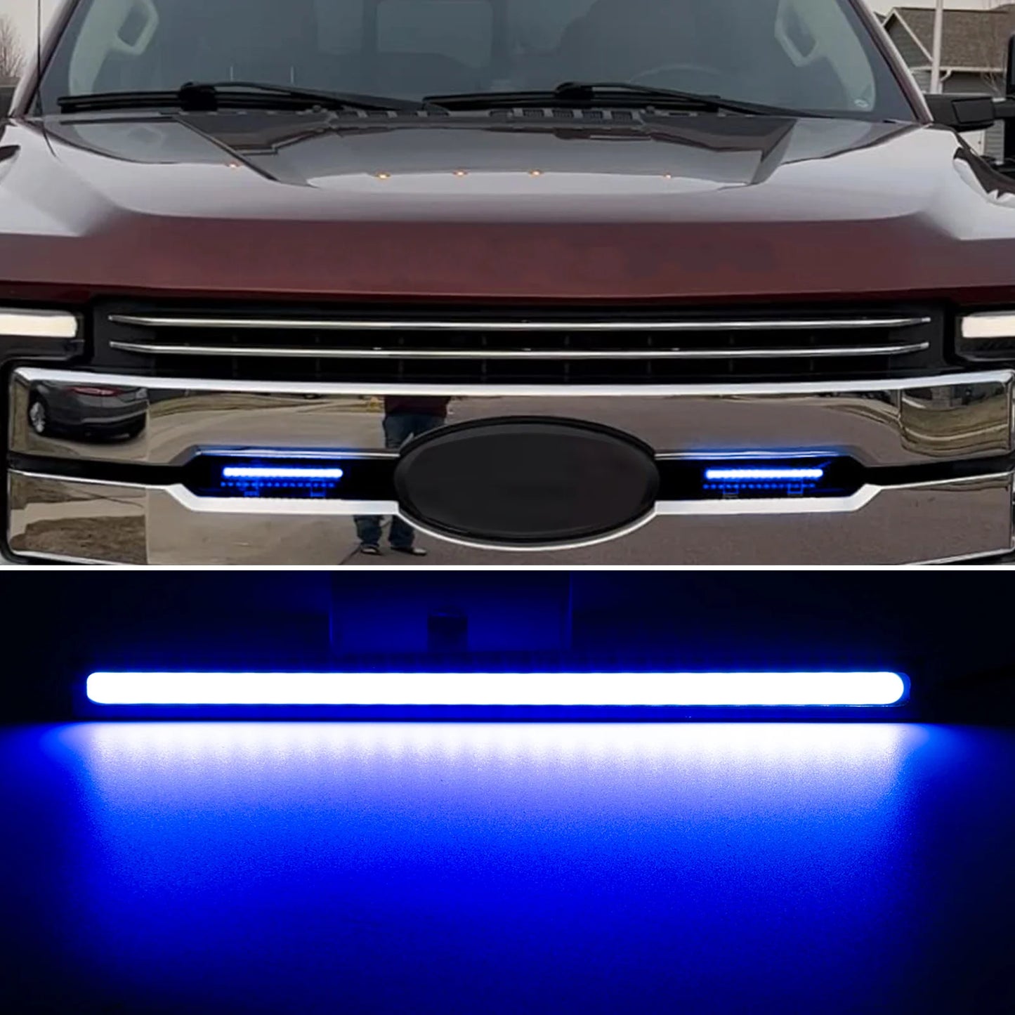 LED Fog Driving Light Interior Footwell Light Decorative Daytime Running Light DRL Flexible COB Strip LED Bulb Blue 12V Car Part
