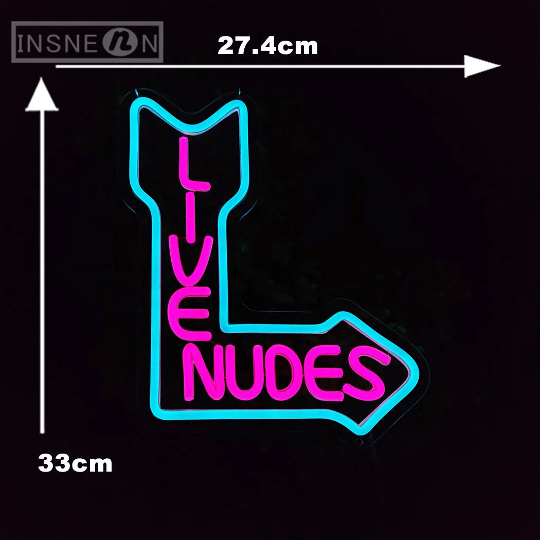 Live Nudes Neon Sign USB Powered Wall Room Decoration LED Light for Men's Beer Bar Easy to Install Wall Art Decor Bedroom Decor