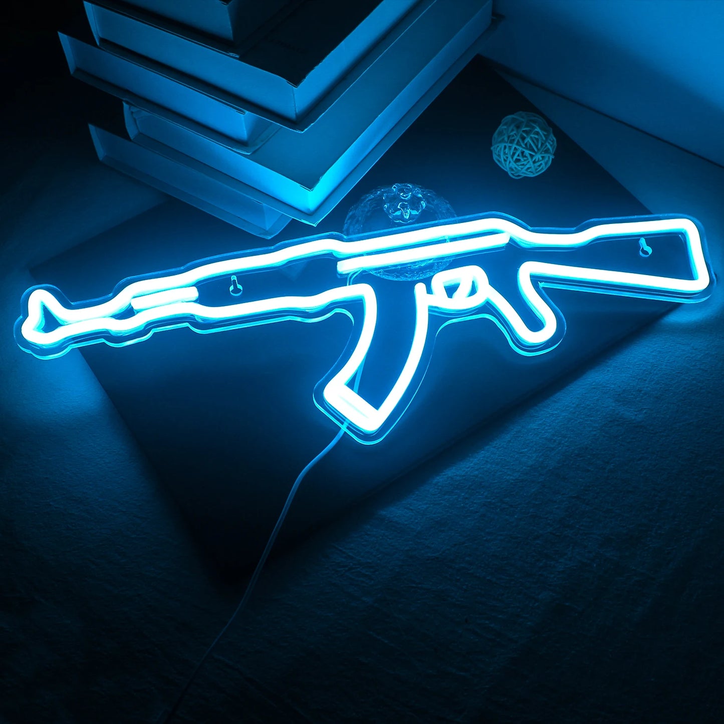 Gun Neon Sign art Neon Light Led AK 47 Cool Hanging Night Light Boys Playroom Home Store Party Personality BAR Wall Decor Lamps