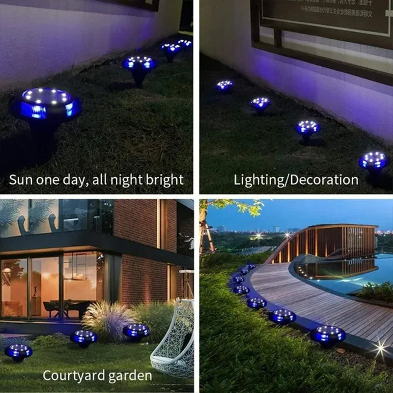 12LED Solar Power Disk Light Outdoor Garden Solar Underground Light Deck Light Spotlight Buried Solar Led Lamp Garden Decor