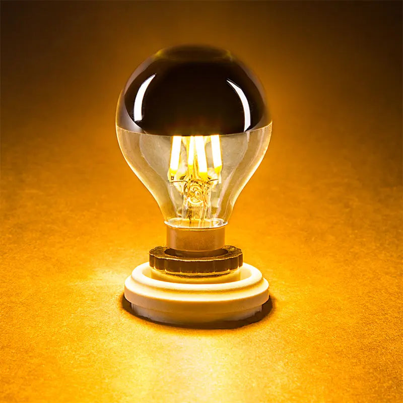 Vintage E14 Led Bulb Silver Mirror G45 4W Filament Light Bulb E27 Dimmable Replaceable Warm White Indoor Lights Decoration Home