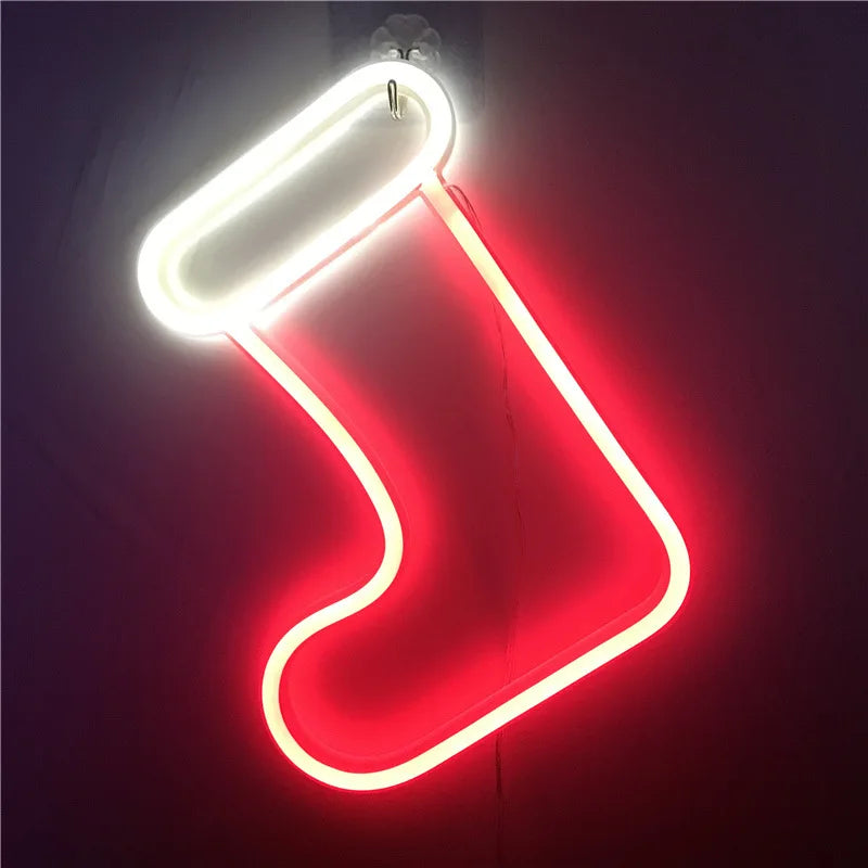 Christmas Tree Neon Light Signs USB Powered LED Neon Lights Christmas Festival Decoration Ornaments Holiday Lights Wall Decor