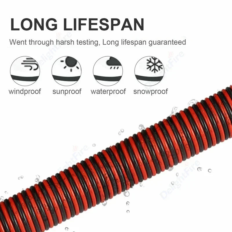 22 AWG 12V Flexible Electrical Cable 2 Pin Red Black Flat Wire For COB LED Strip Lamp Bulb Lighting Automotive Speaker Audio