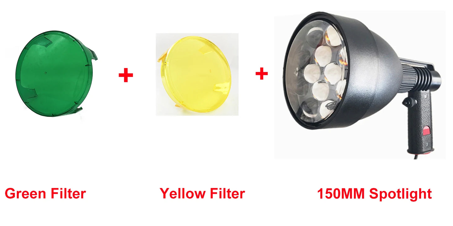 Powerful 12V CREE 60W LED Hunting Lamp 5400LM Handheld Spotlight Portable Lantern For Marine Farming Camping