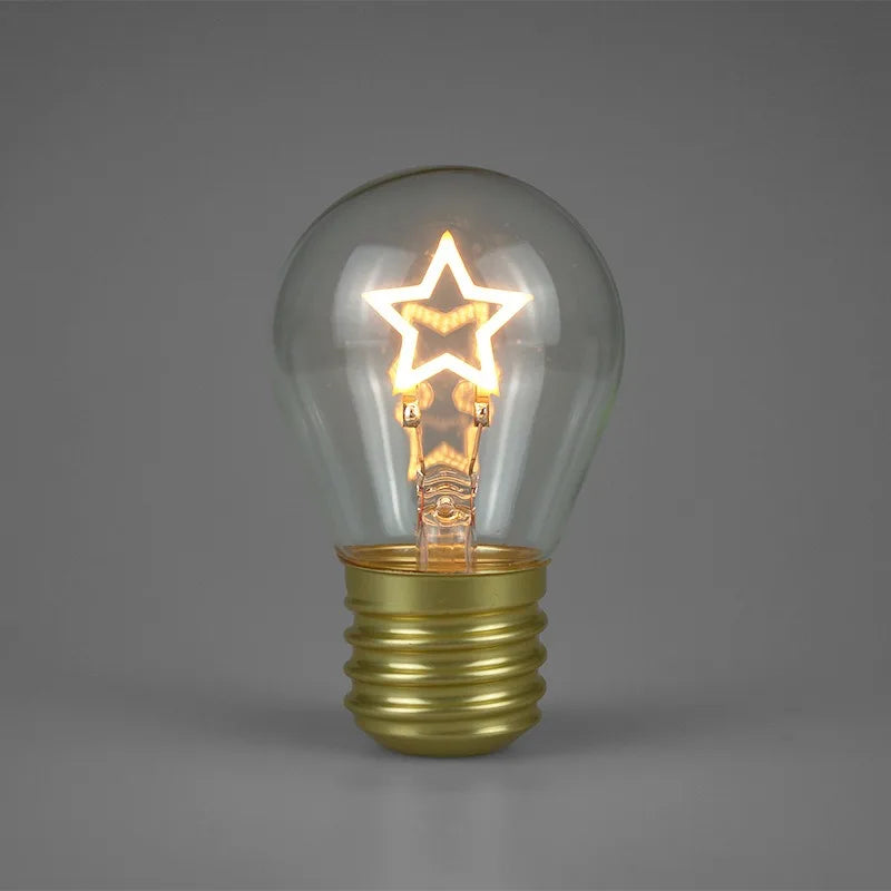Edison A70 5V Decorative Lamp Led Vintage Tungsten Christmas Gift Cartoon Plastic Art Decorative Light Type-C Rechargeable Bulb