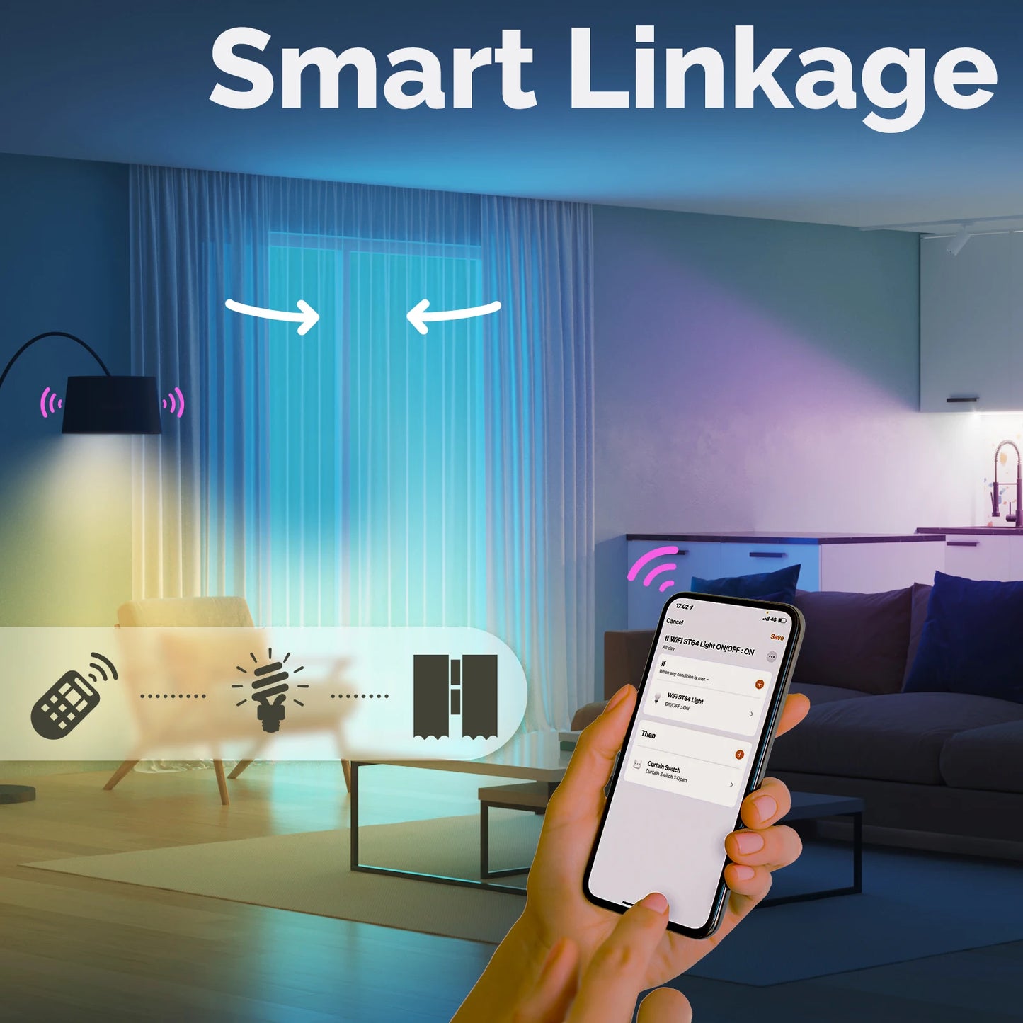 MOES Tuya WiFi Smart ST64 Edison LED Light Bulbs 16 Million RGB Color Changing 2700K-6500K Dimmable Work with Alexa/Google Home
